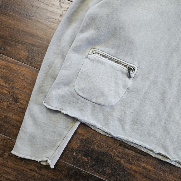 Vintage Eddie Bauer Garment Dyed Sage Green Boyfriend Fit Raw Hem Hoodie Size XL - Picture 2 of 5